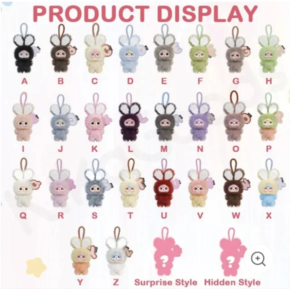 Baby Three Super Mini Bunny Plush Pendant  "Letter C" - Picture 11 of 13